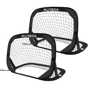 RUNBOW 3.3x2.2ft Pop Up Portable Soccer Goal for Kids Children's Soccer Net Outdoor Fun in Backyard and Beach（3.3x2.2ft）