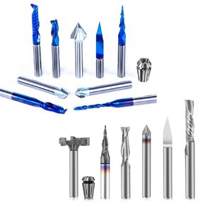Foxalien 1/4 "Shank Vensive Router Bits Set + 3D Crving Router Vit