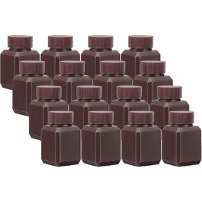 PATIKIL Reagent Bottles, 16 Pcs 100ml HDPE Narrow Mouth Square Sample Storage Container with Inner Ring Cover for Lab Water Reagent Liquids Solid Sample Storage Seal, White