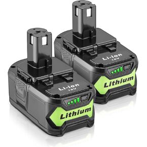 2 Pack 6500mAh Replacement for Ryobi 18V Battery, Compatible with Ryobi Batteries18V ONE+ Plus P102 P103 P104 P105 P107 P108 P109 P122 Cordless Power Tools 18V Lithium ion Battery