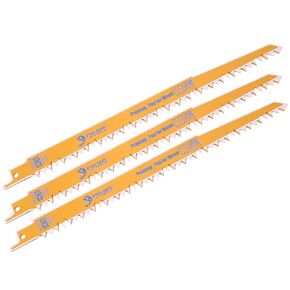 Wood Pruning Reciprocating Saw Blade,9-1/2" 5TPI Reciprocating Saw for Tree Trimming, Wood Cutting (Yellow-3 Pack)