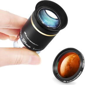 Astromania 1.25" Mars Observing Eyepiece Filter- Bundle with - 1.25" 20mm 66-Degree Ultra Wide Angle Eyepiece