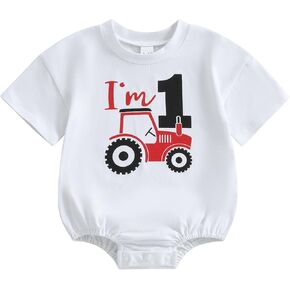 Thorn Tree My 1st Birthday Baby Clothes Bubble Romper Short Sleeve One Year Old Bodysuit Summer Cake Smash Outfits