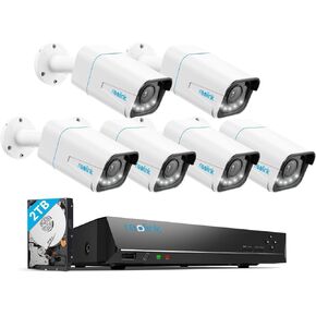 REOLINK 4K PoE Security Camera System, Outdoor Home Surveillance, 5X Optical Zoom, Motion Spotlights, Two Way Talk, 2X RLC-811A Bundle with POE Kit RLK-811B4, Pre-Installed 2TB HDD 8CH Video Recorder