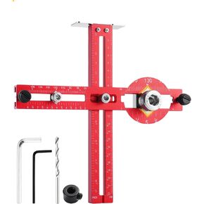 Cabinet Hardware Doweling Jig, Cabinet Handle Template Tool for Knobs and Pulls, Punch Locator Drill Guide on Drawers/Cabinets, Cabinet Installation Tool for Quick Handle Center Punching