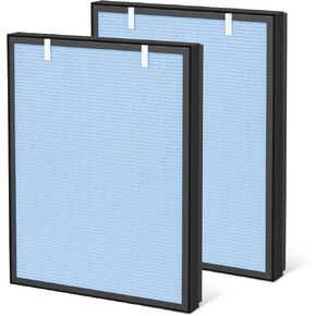 2 Pack Hsp002 مرشح استبدال متوافق مع Hathaspace Hsp002 أجهزة تنقية الهواء الذكية ، 4 في 1 H13 HEPA صحيح ومرشح الكربون المنشط
