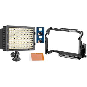 NEEWER® 160 LED CN-160 Dimmable Ultra High Power Panel Digital Camera/Camcorder Video Light, LED Light Compatible with Canon, Nikon, Lumix GH6 Camera Cage Included