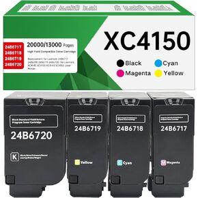 XC4150 XC4140 Compatible Toner Cartridge Replacement for Lexmark XC4150 24B6720 24B6717 24B6718 24B6719 for XC4150 XC4140 Laser Printer (High Yeild, 4-Pack)