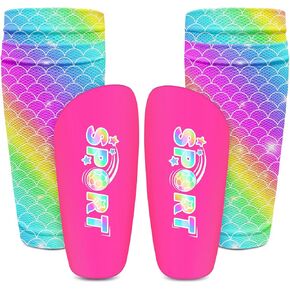 Shin Guards Soccer for Kids Girls, Shin Pads and Shin Guard Sleeves for 3-8 Years Old Girls for Football Games, EVA Cushion Protection Reduce Shocks and Injuries