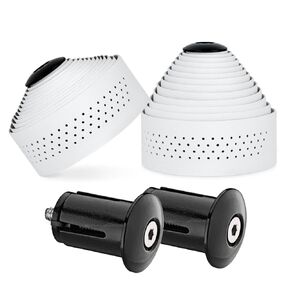 Bike Handlebar Tape for Road Bike, Comfortable Grip Bar Tape for Bike, Stable Adhesion Bike Handlebar Tape with Black Color - 2 Rolls(Expansion End Plugs)