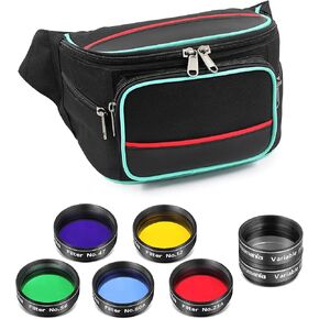 Astromania 1.25-Inch Telescope Eyepiece Filter Set(6 Pieces)- Bundle with - Bumbag for 1.25"/2" Telescope Eyepieces