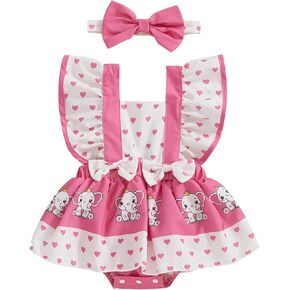Infant Baby Girl Romper Dress Bee/Ladybug/Cow Ruffle Sleeve Bodysuit Playsuits Cute Newborn Summer Outfit