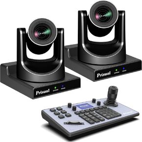 20X PTZ Camera Bundle with HDMI/SDI/USB/IP Streaming 60fps Auto Tracking Camera (2pcs) with PTZ Controller