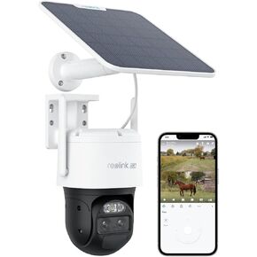 REOLINK Cellular Security Camera Outdoor with Auto-Tracking-Zoom, 360° PTZ No WiFi Security Camera Wireless with SIM Card Slot, 4K 8MP Color Night Vision, AI Detection, TrackMix LTE + Solar Panel