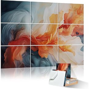 9 Pack Wall Art Acoustic Panels,48" X 36"Sound Absorbing Panels, Decorative Sound Dampening Panels, Acoustic Treatment for Studio Home and Office （time）