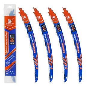 الأسنان اليابانية تتبادل شفرات المنشار 15 '' 4pcs - شفرات منشار خشب الحافة المنحنية 6TPI لتوفير الأشجار ، قطع الخشب ، شفرات SAWZALL CR -V SABER 15 بوصة