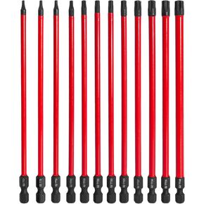 MonkeyKingBar 12 pcs (TT7-TT40) 6" Impact Tool Set Magnetic Screw Holder Torx Screwdriver Set & Torx Bit Set Screwdriver Bit Set Star Bits Set,Tamper Proof Star Bit Set with CNC Machined Tips
