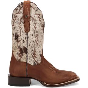 Dan Post Boots Womens Clarabelle Cow Square Toe Casual Boots Mid Calf Low Heel 1-2" - Brown