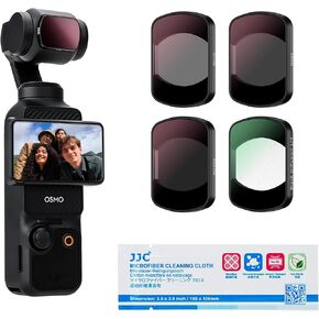 JJC 4-Pack Magnetic ND Filter & 1/4 Black Mist Diffusion Filter Kit for DJI OSMO Pocket 3, ND16 ND64 ND256 Neutral Density & Cinematic Dreamy Effect Filter, Multi-Coated HD Optical Glass