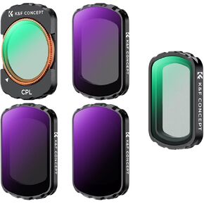 K&F Concept Magnetic ND & CPL + Black Diffusion 1/4 Filter Kit Compatible with DJI OSMO Pocket 3, CPL ND16 ND64 ND256 Polarizing Neutral Density Filters