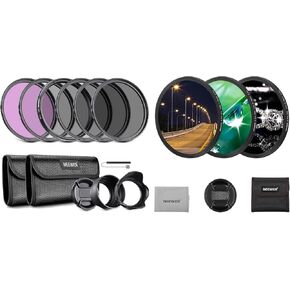 NEEWER 77mm ND Lens Filter Kit (UV, CPL, FLD, ND2, ND4, ND8, Lens Hood, Lens Cap) and 3PCS Star Filters (4, 6, 8 Points) Compatible with Canon Nikon Sony Panasonic DSLR Cameras