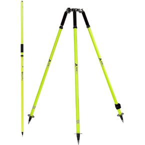 AdirPro Surveying Tripod for Prism (Green) & AdirPro 2M Two-Piece GPS Rover Rod (Green) Bundle
