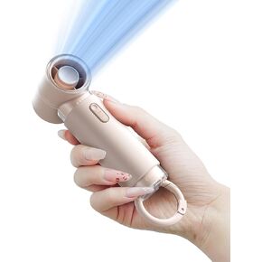 WSKEN Handheld Portable Mini Fan - Personal Small Pocket Design [20000 RPM Powerful Turbo Motor ＆ 3000mAh 10H Max Battery Life USB Rechargeable] 5 Speeds,Gifts for Women Men/Outdoor/Travel,Pink