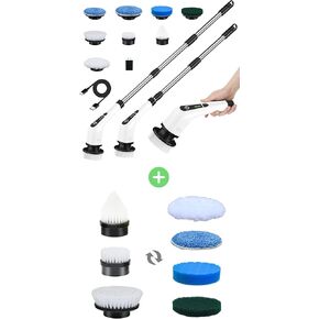 Leebein ANS-8050 Electric Spin Scrubber + Extra 7PCS Replacement Brush Heads