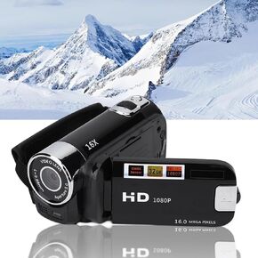 Vintage Digital Video Camera, 270° Rotation 16X High Definition Digital Camcorder Video Dv Camera, 2.4Inch LCD Screen Dv Camcorders with Audio and Built in Loudspeaker (Black)