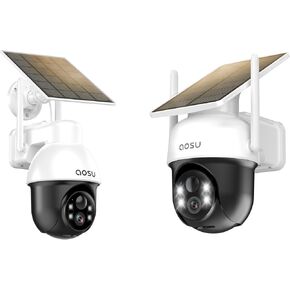 AOSU Solar Security Camera Wireless Outdoor Solar Camera Security Outdoor with Fixed Solar Panel