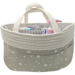 Baby Diaper Caddy Organizer Storage Basket for Girl Boy Shower Gifts Portable Large Nursery Holder Tote for Changing Table or Car Newborn Essentials