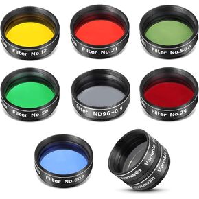 Astromania 1.25" Variable Grey Polarizing Filter - Bundle with - Filter Set of 1.25-Inch Seven Telescope Filters