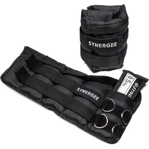 Synergee Comfort Fit Adjustable Ankle/Wrist Weights (Set of 2). Available in 5lb, 10lb & 20lbs. One Size Fits All.