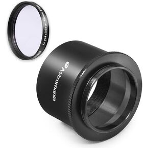 Astromania 2" Crystalview Moon Filter - Bundle with - 2" T-2 Focal Camera Adapter Ⅱ