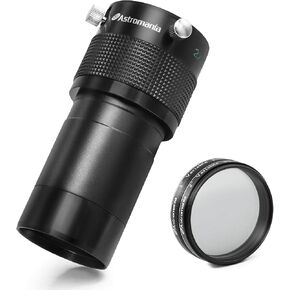 Astromania 2" Variable Grey Polarizing Filter - Bundle with - 2" ED 2X Dual Power Telescope Barlow Lens