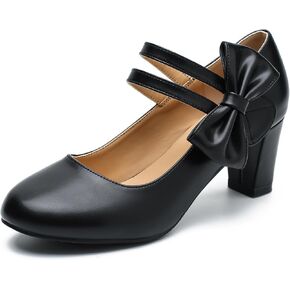 ماري جين كعب مع القوس منخفض الكعب مغلق كتلة مكتنزة مزدوجة الكاحل مضخات مضخات مكتب الزفاف in Kuwait