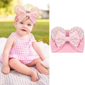 1PC Mouse Ears Headband/Headwrap - Toddler, Baby, Kids - Party supplies - Pink Sequin