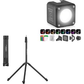 ULANZI LED Video Light Waterproof IP68 Camera Lighting Kit Mini Cube, Portable Fill Photography Light, T270 Light Stand 8.8ft/270cm Adjustable Photography Light Tripod Stand for Photo Video Shooting