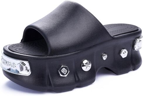 Women Platform Sandals Open Toe Chunky Flatform Slides Sandals Fashion Slip on Summer Beach Sandals Casual Dressy Female Platform Slides for Vacation Comfort Wedges Slide in Saudi Arabia