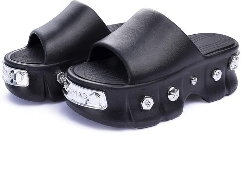 Women Platform Sandals Open Toe Chunky Flatform Slides Sandals Fashion Slip on Summer Beach Sandals Casual Dressy Female Platform Slides for Vacation Comfort Wedges Slide in Saudi Arabia