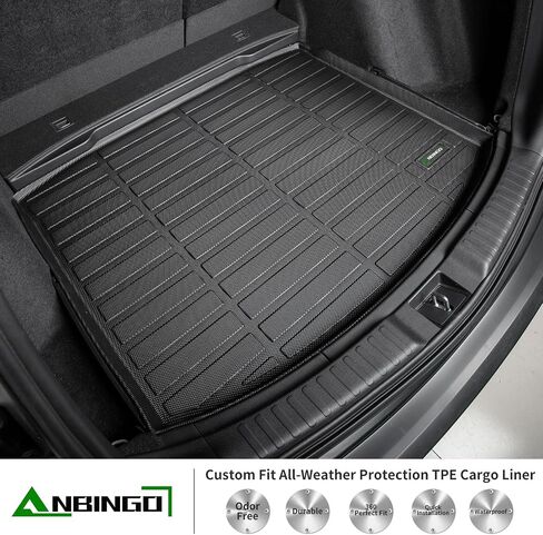 ANBINGO®- سجادات أرضية مخصصة لسيارة Hyundai Kona 2024 2025 (بدون طراز كهربائي) حماية من جميع الأحوال الجوية TPE مقاومة للماء ومضادة للانزلاق بطانات أرضية السيارة للصف الأول والثاني - أسود in Saudi Arabia