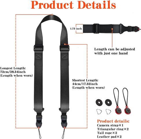Quick Release Camera Strap - Compatible for Peak Design Buckle 1.73 inch Wide Adjustable Length 198 lbs Load Capacity for DSLR Mirrorless Cameras Outdoor & Professional Photography（Green） in Saudi Arabia