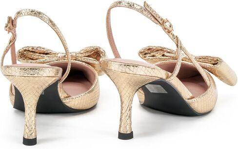 Women's High Heels with Bow - Pointed Toe Slingback Pumps for Dress Wedding Bridal in Saudi Arabia