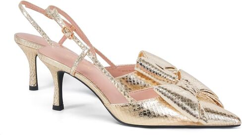 Women's High Heels with Bow - Pointed Toe Slingback Pumps for Dress Wedding Bridal in Saudi Arabia