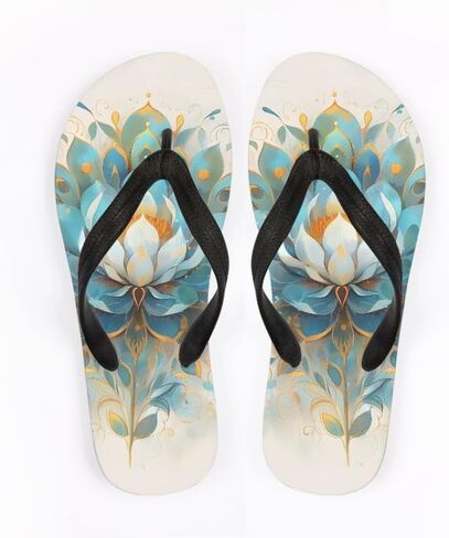 Women Retro Flip Flop Sandal Ginkgo Leaves Casual Thong Sandals Rose Feather Couple Beach Sandals Indoor or Outdoor in Saudi Arabia