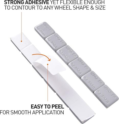 Aain 1/4oz.*12 Adhesive Stick On Wheel Weights, 20 Strips/Box, Gray,240pcs in Saudi Arabia