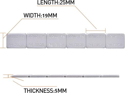 Aain 1/4oz.*12 Adhesive Stick On Wheel Weights, 20 Strips/Box, Gray,240pcs in Saudi Arabia