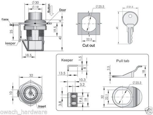 Push Button Latch for Marine Boat Tool Box, Glovebox, Radio Box, Electronic Box,Replace Soutcho 93-304 Series, 0.00"-0.41" Door Panel (Non-Locking, 1 Pack) in Saudi Arabia
