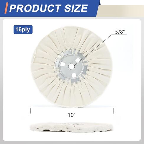 10’’Orange Airway Polishing Buffing Wheel Medium 16plys with 5/8’’Arbor Hole for Angle Grinder-1PC in Saudi Arabia