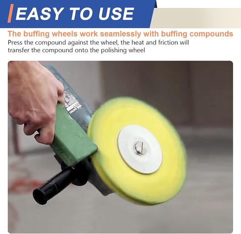 10’’Orange Airway Polishing Buffing Wheel Medium 16plys with 5/8’’Arbor Hole for Angle Grinder-1PC in Saudi Arabia